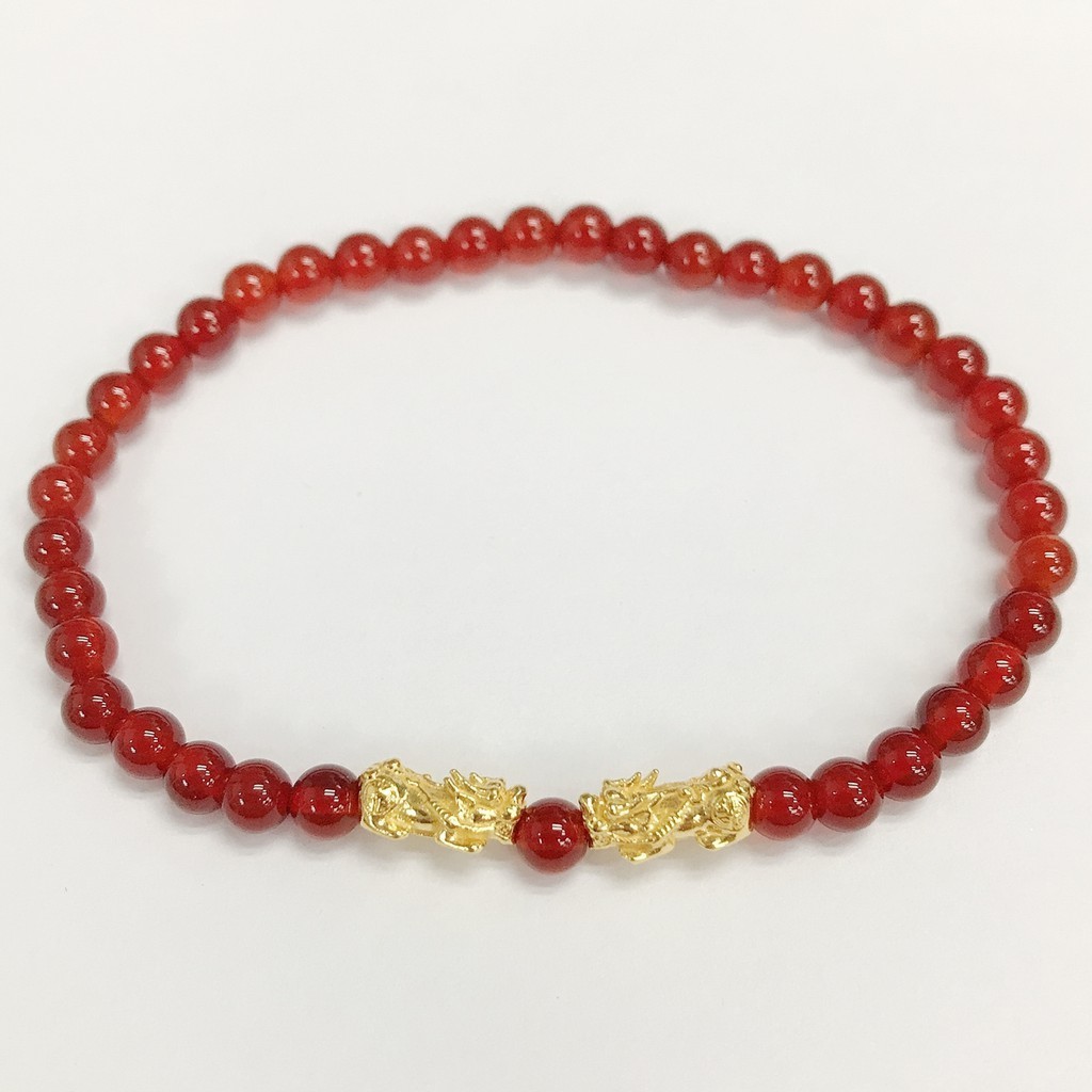TAKA Jewellery 999 Pure Gold Double Pixius Beads Bracelet Shopee