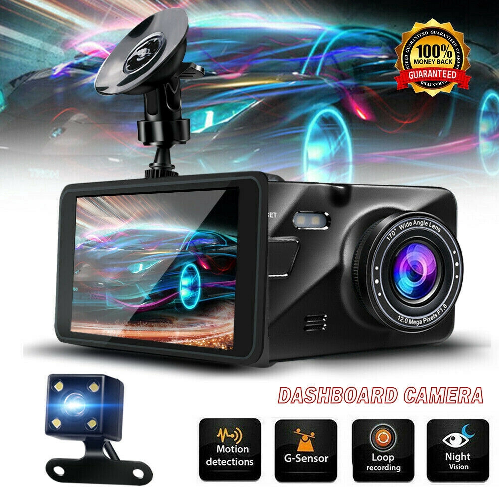 A10 Black Gsensor Dual Dash Cam Front and Rear Night Vision 140 170