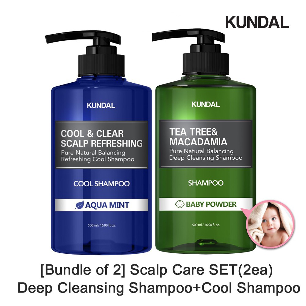 [KUNDAL][Bundle of 2] Scalp Care SET(2ea) Deep Cleansing Shampoo + Cool Shampoo / 3 Fragrance