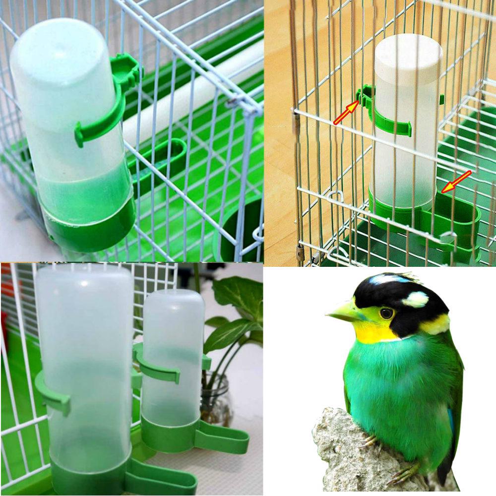 2Pcs Bird Cage Auto Water Bottle Parrot Cockatiel Food Hanging