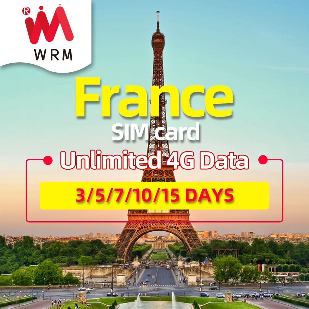 France Sim Card 315 Days unlimited data 4G high speed Support eSIM