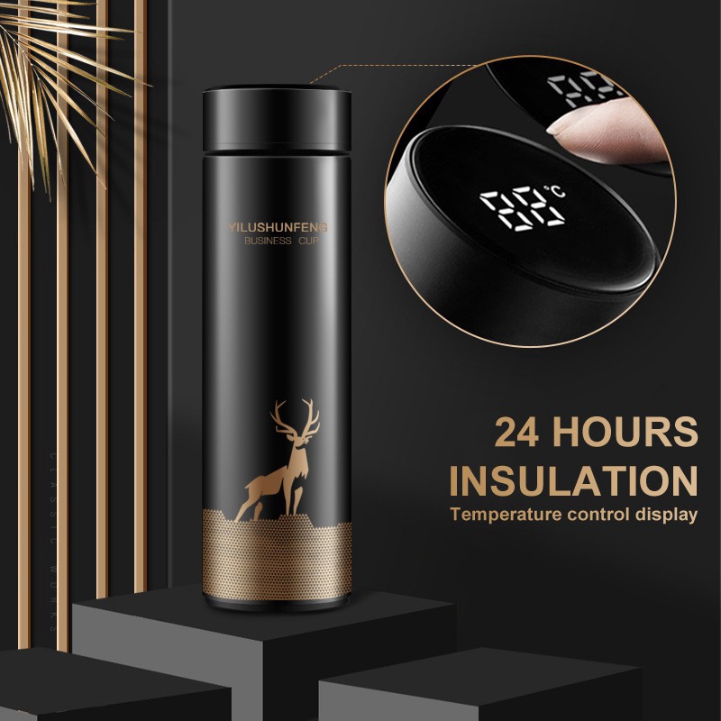 LED Digital Smart Thermos Bottle Temperature Display 450Ml Stainless