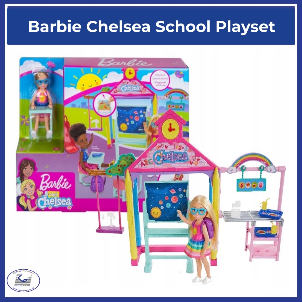 Barbie Club Chelsea Doll and School Playset, 6inch Blonde, with