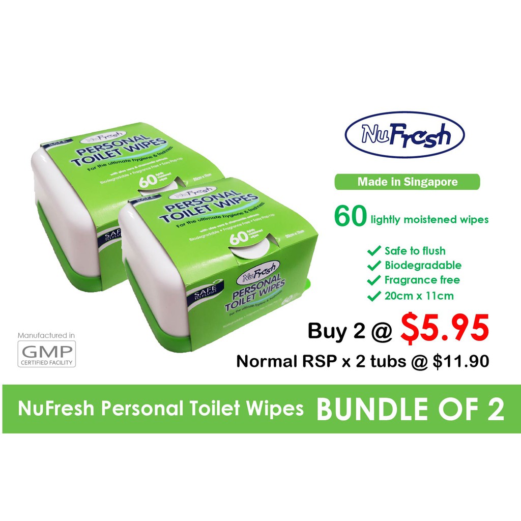 Flushable Toilet Wipes Bundle of 2 Shopee Singapore