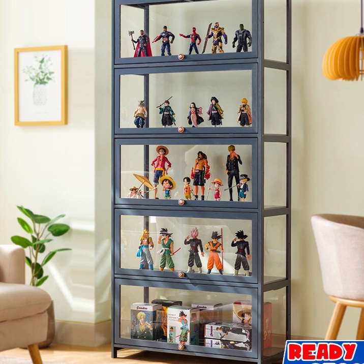 All Sides Transparent Display with Acrylic Filp Door Garage Kit & Toys Storage