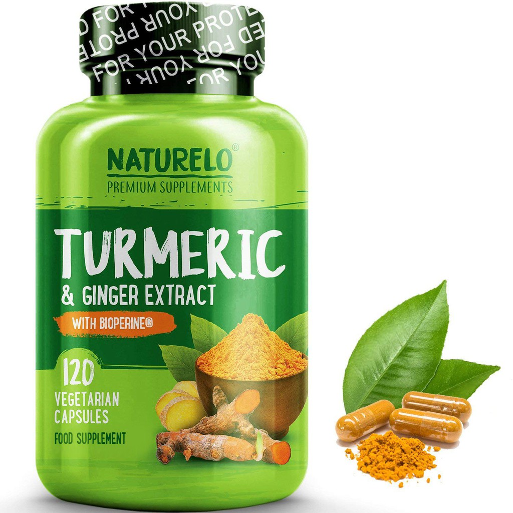 Turmeric (Curcumin) with Ginger Extract & BioPerine 120 Capsules