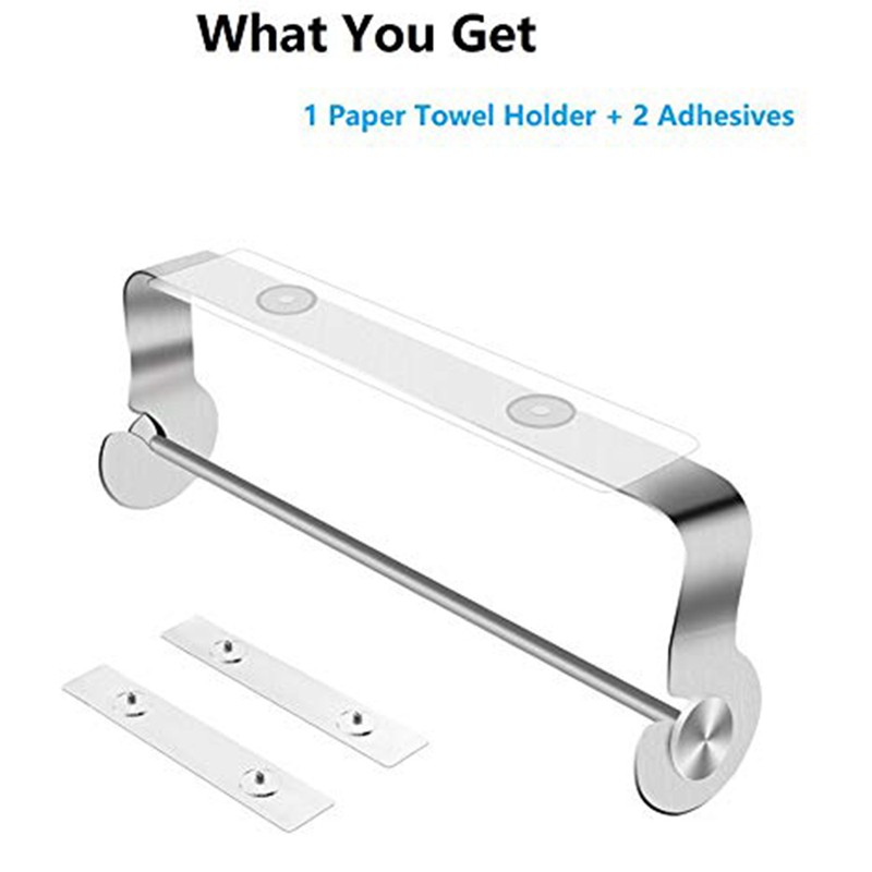 Blue Paper Towel Holder Stainless Steel OneHanded Tearing Kitchen Roll