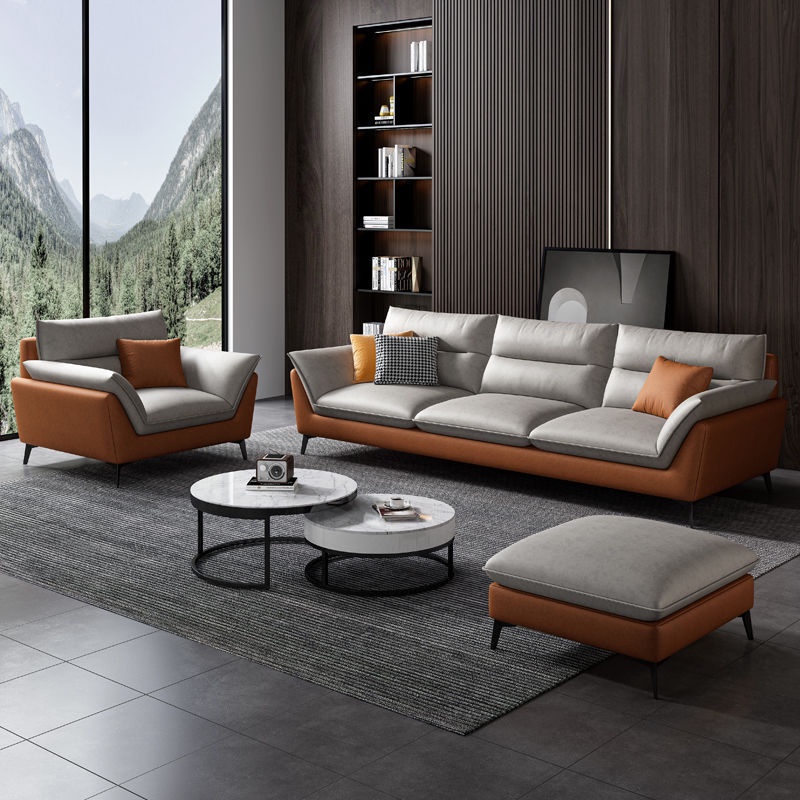 Aiskk.SG Italian 2 3 4 Seater Sofa Single Fabric Sofa Living Room Suede