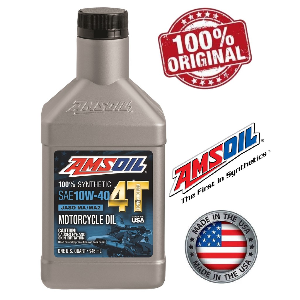 Amsoil 100 Synthetic 4T Performance Motorcycle Oil 10w40 (1 Quart