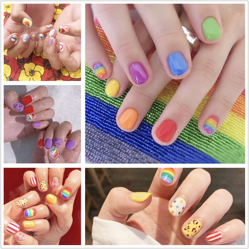 3D Nail Sticker Hyuna Flower Fruit Cartoon Plaid Gold Foil