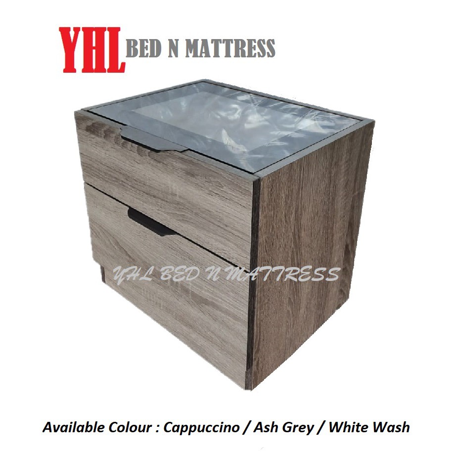 YHL Kings Bedside Table / 2 Drawers (Available In 3 Colours