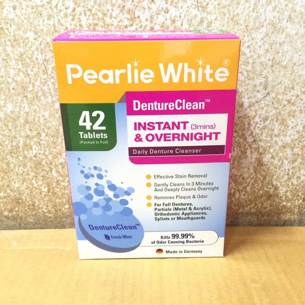 Pearlie White DentureClean Fresh Mint Daily Denture Cleansing Tablets