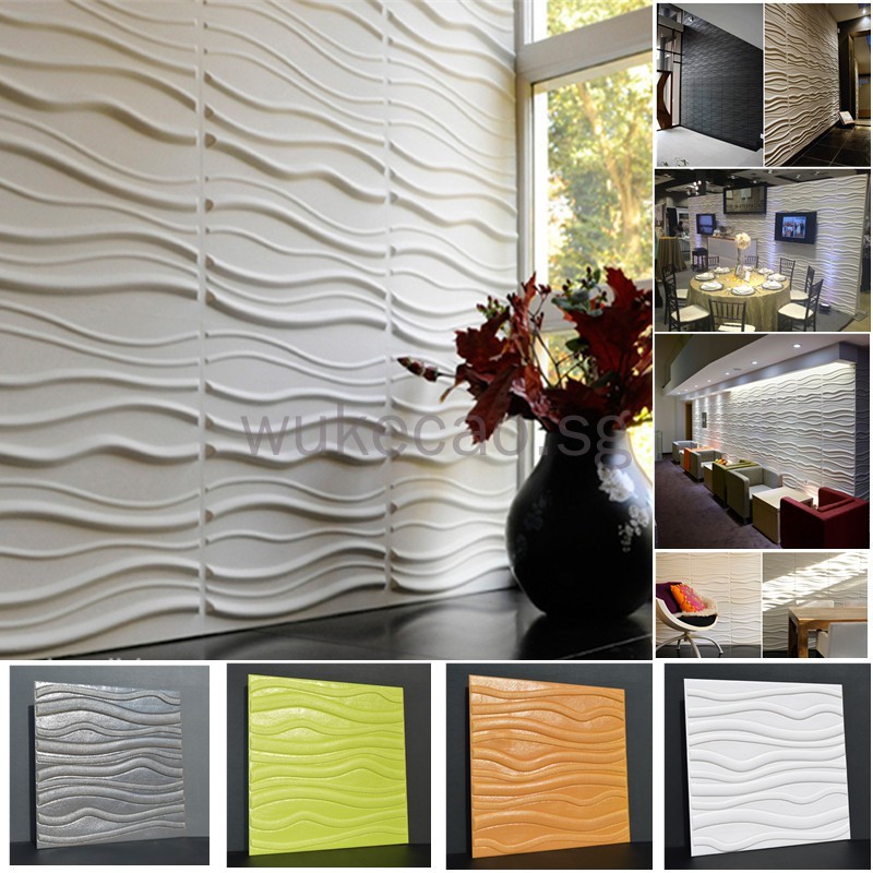 PE Foam 3D Gule Wall Stickers Wave Brick Waterproof Self Adhesive