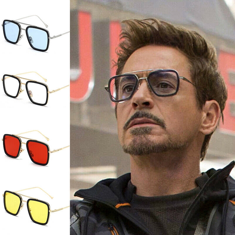 Sunglasses Iron Man Glasses Rectangle Vintage Eyewear Superhero Tony