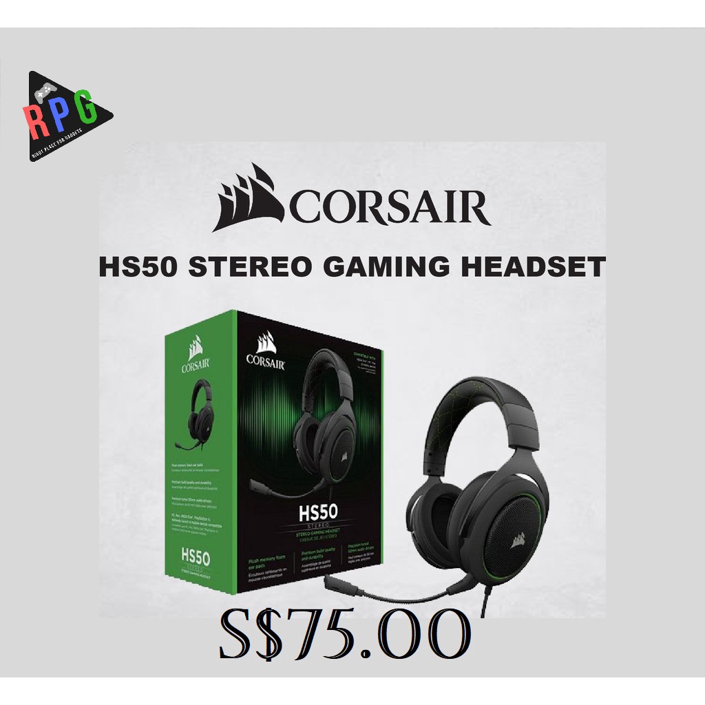Cosair HS50 Pro Stereo gaming wired headset Shopee Singapore