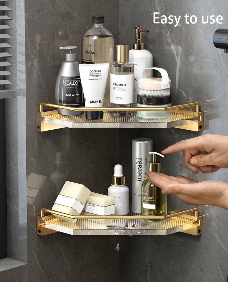 YUN JIE YA Highend Bathroom Organizer Acrylic Glass Towel Rack Shelf