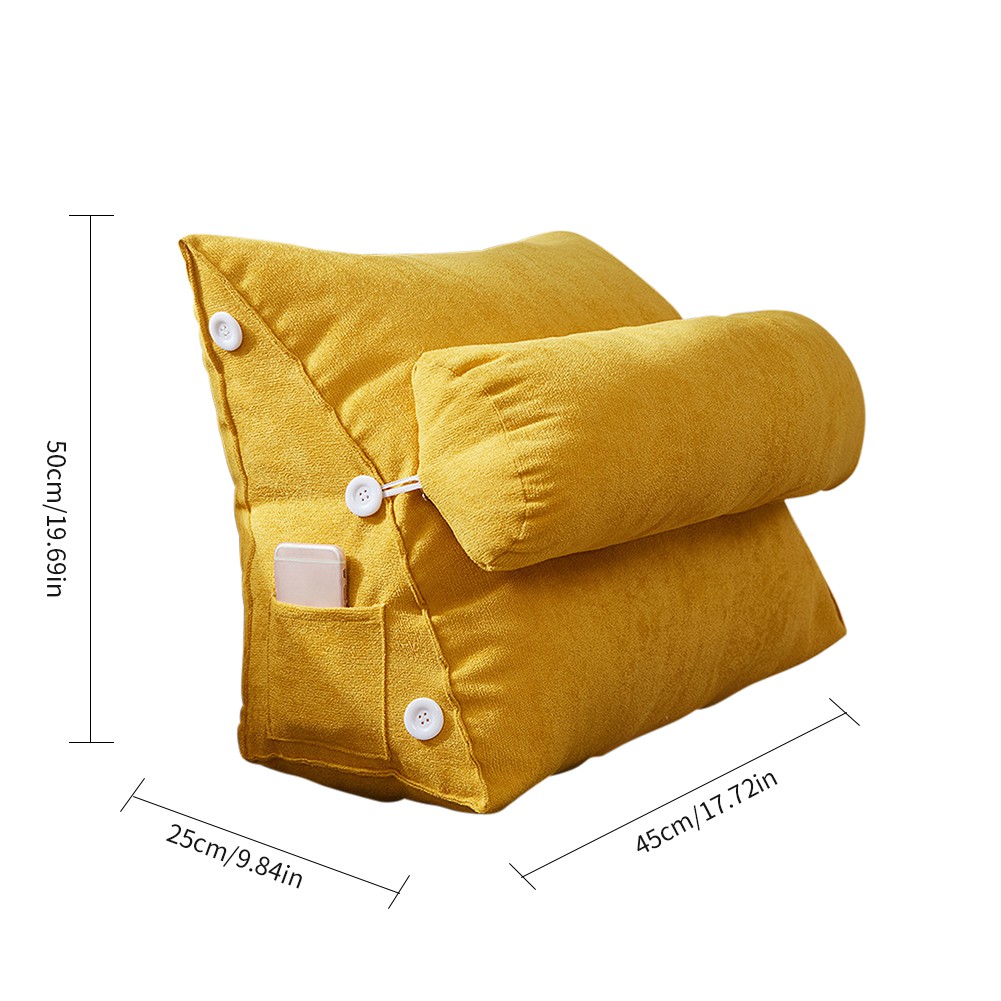 Long Pillow Sofa Cushion Zipper Removable Washable Adjustable Back