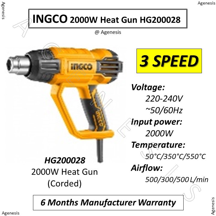 INGCO 2000W Heat Gun HG200028 Shopee Singapore