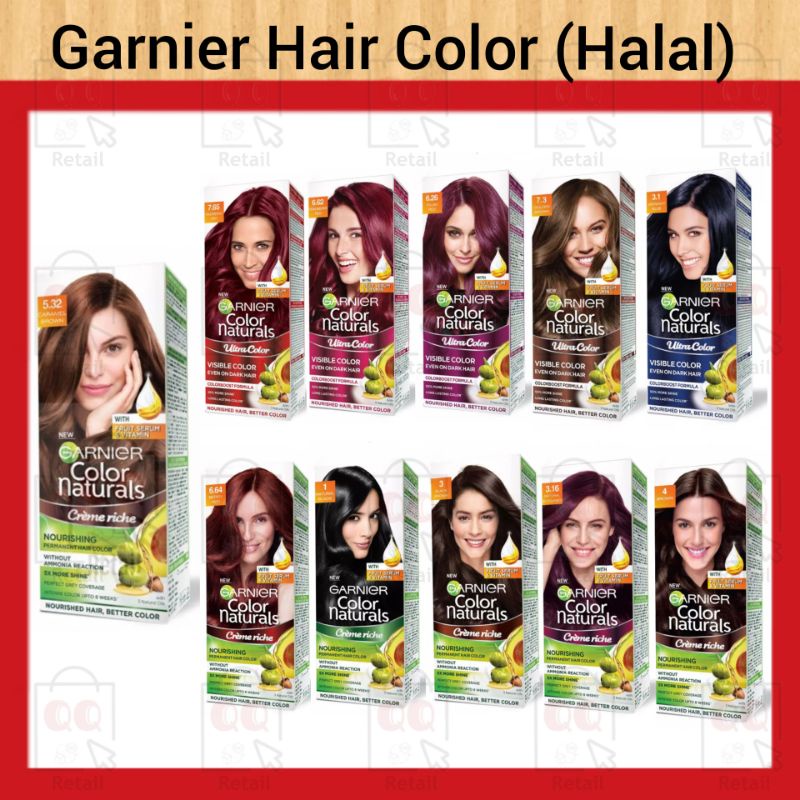 Garnier Hair Colour Hair Dye 100ml box or 40ml / 60 ml pack [halal