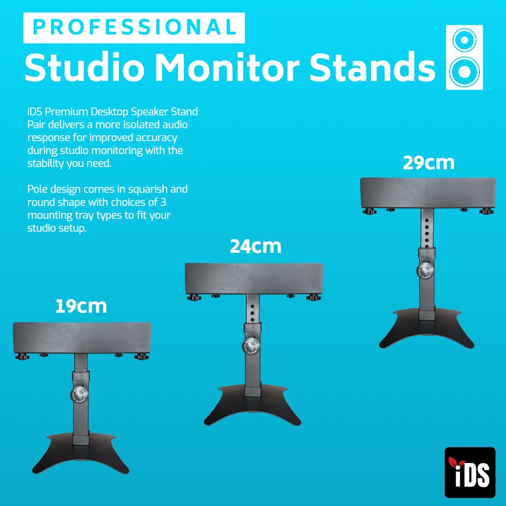 [iDS] Premium Adjustable Speaker Stands for Studio Monitor Speaker Hifi