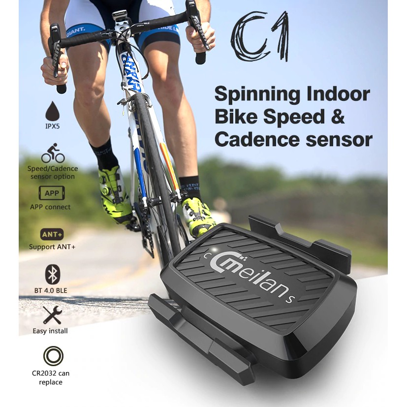 Bike Wireless Speed&Cadence Sensor Dual Band ANT+Bluetooth For Garmin