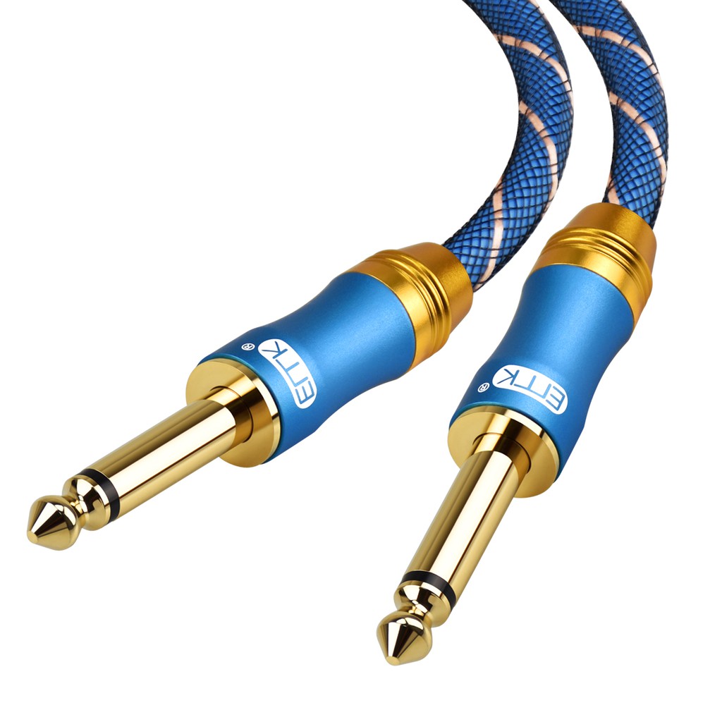 6.5 Jack Audio Cable 6.3 Aux Cable Nylon Braided 6.35 Jack Male to Male cord mono guitar Cable