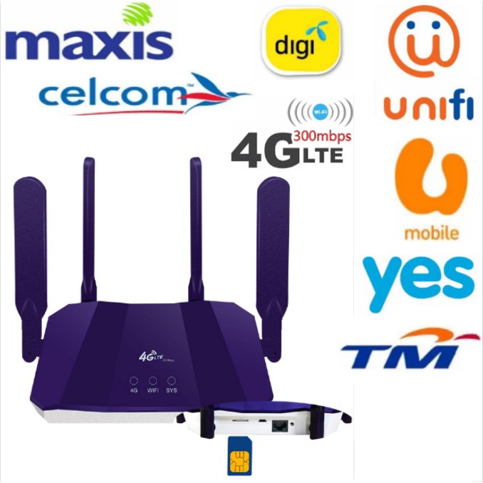 Maxis Digi Unifi YES SIMcard 4G Router Wifi LTE Wi Fi Modem Sim