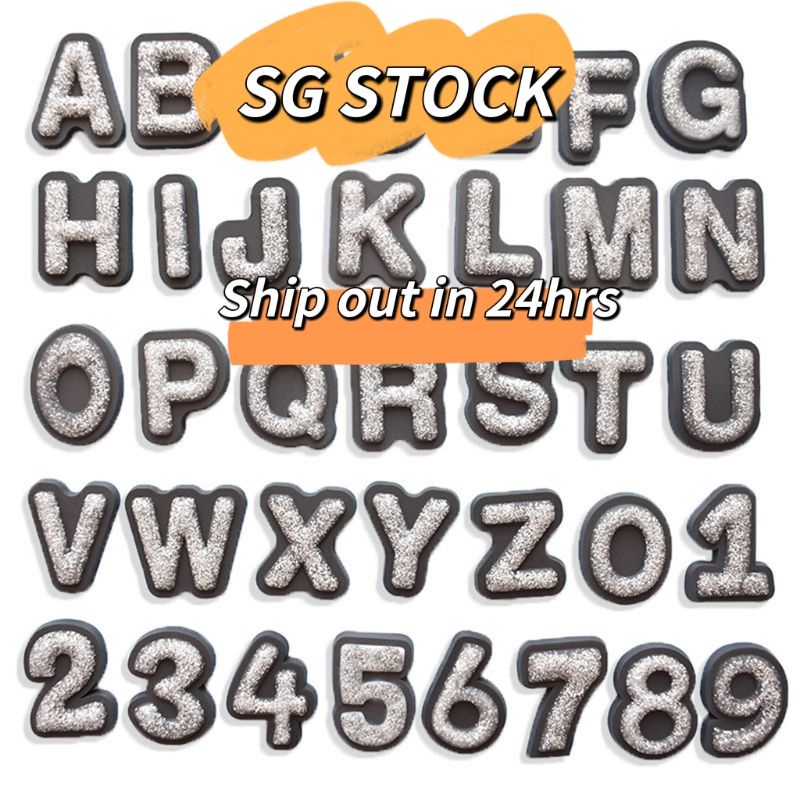 [SG SELLER]Crocs Jibbitz Numbers Alphabet letters pins charms shoes