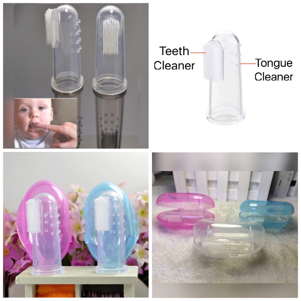 Baby Children Tongue Gum Teeth Cleaner Soft Silicon Brush With Cover