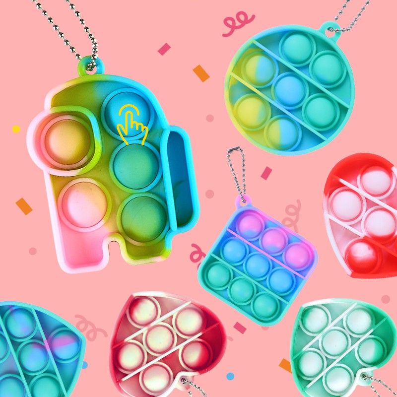 [50 modles]TikTok Fidget Toy Pop It Fat Brain Simpl Dimpl Key Chain