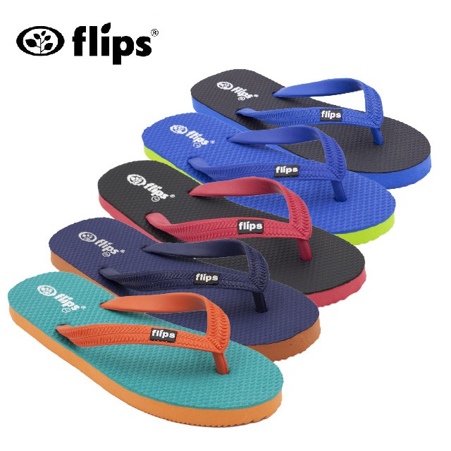 [BY FLIPS] Flips Unisex Standard Strap Rubber Flip Flops in 6 twotone