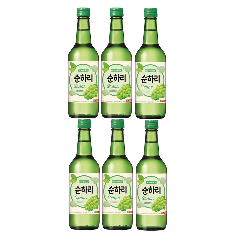 LOTTE Grape Soju Pack (6 x 360ml) [ChumChurum Korean Soju] Shopee