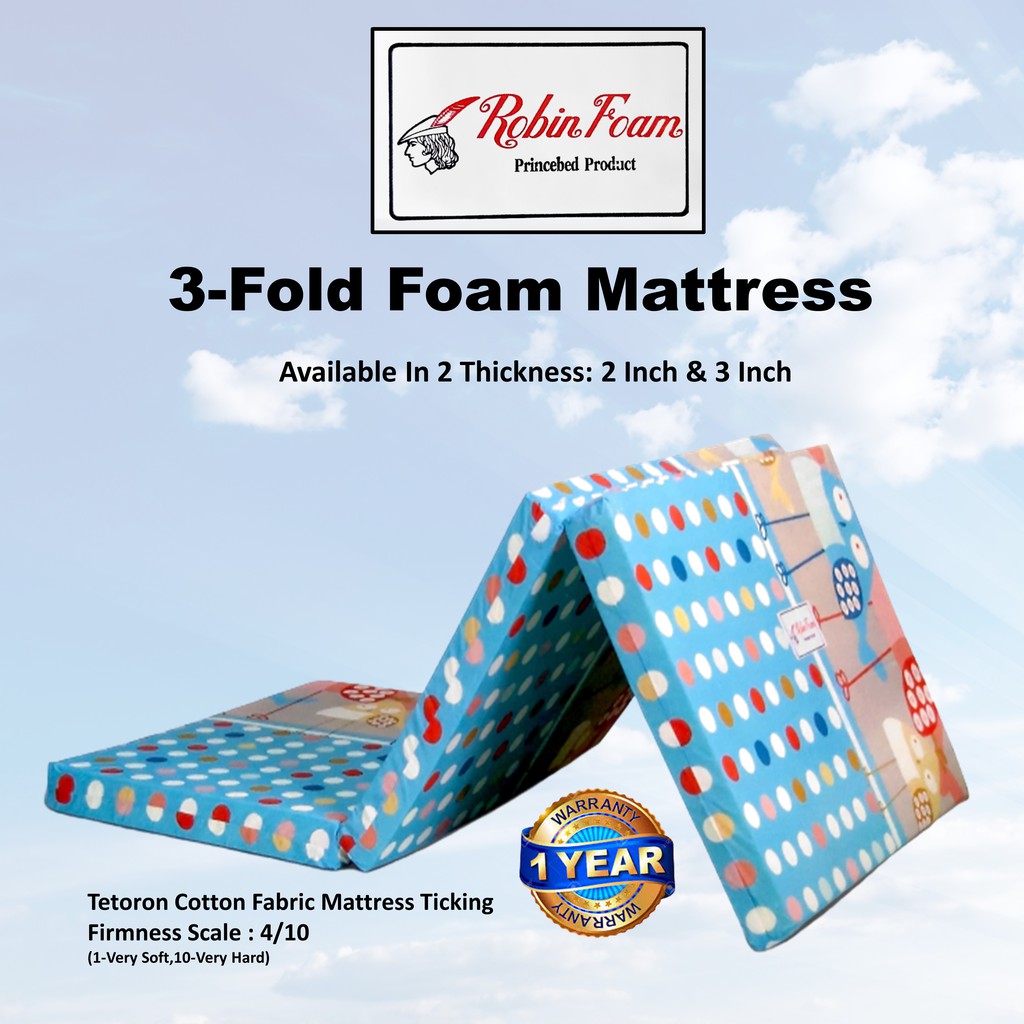 Princebed Robin Foam 3Fold Foldable Mattress Shopee Singapore