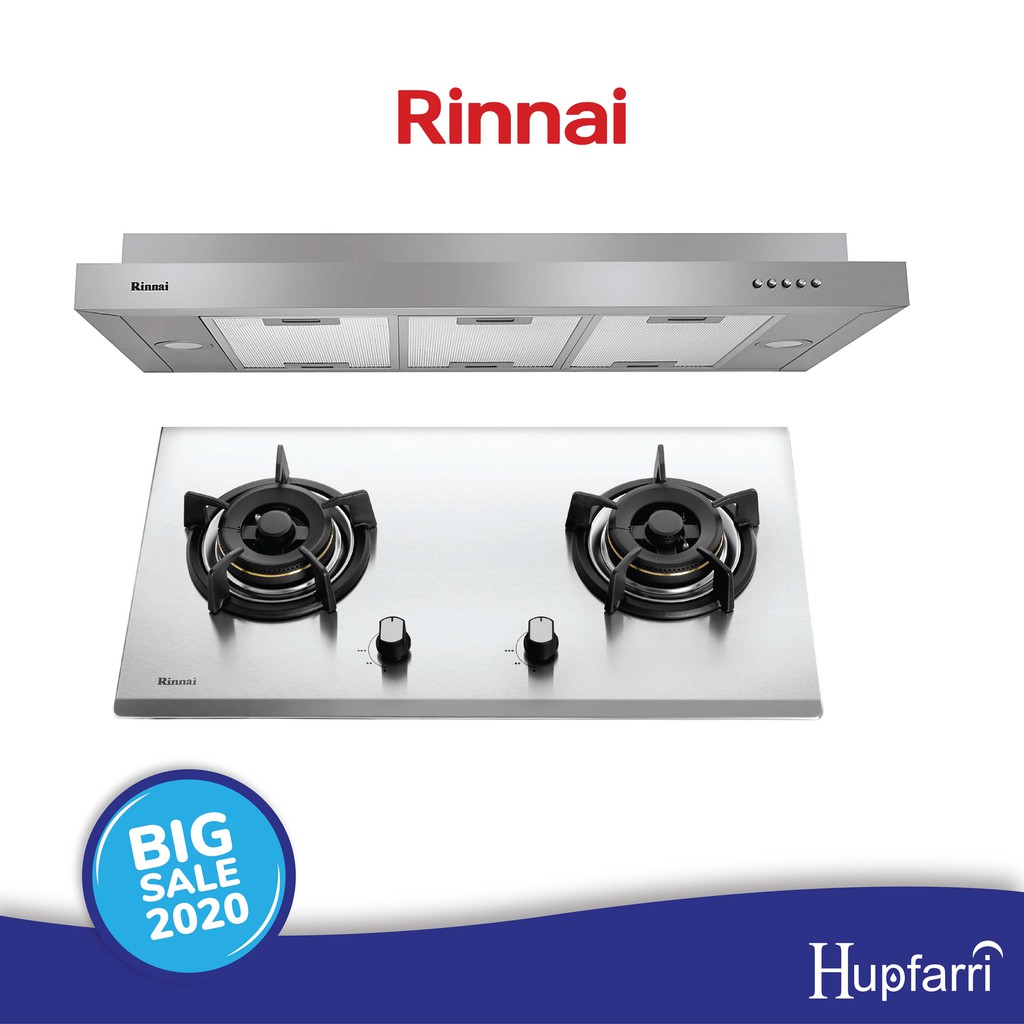 Rinnai RHS269SSR Slim Hood & RB72S S/S Cooker Hob with 2 burner