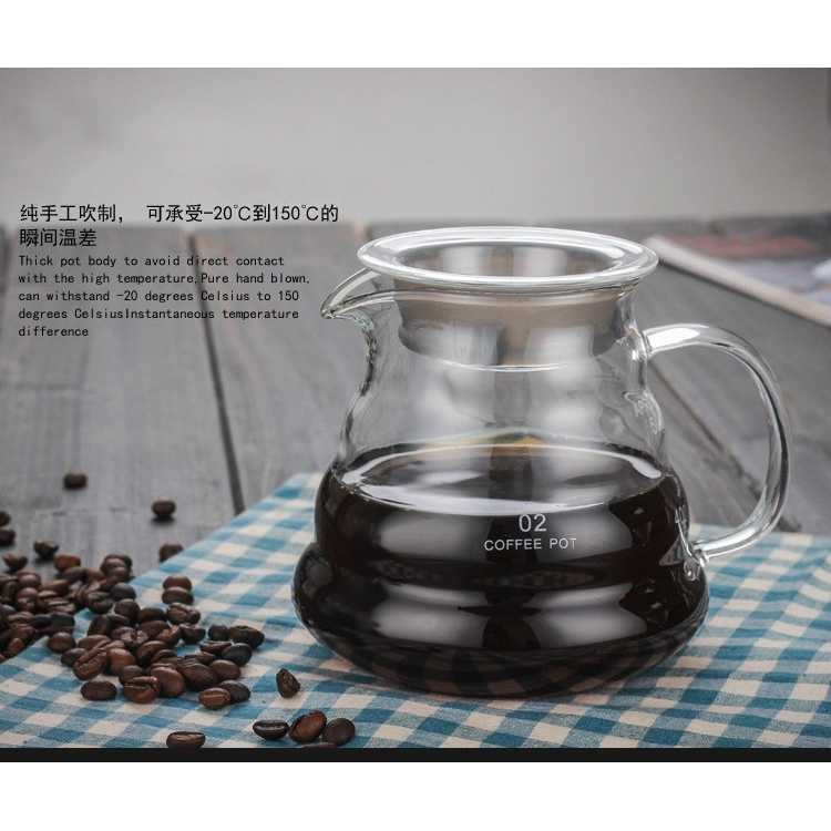 Barista Coffee Pot 360ml 600ml 800ml Glass Coffee Pot Maker V60 Drip