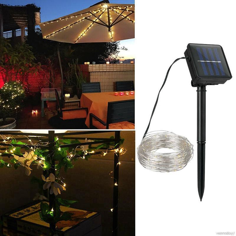 WB. 100 Pcs Single Solar LED Copper String Light Eight