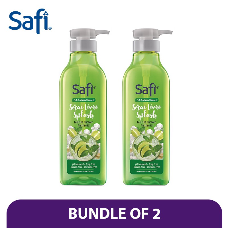 SAFI Antibacterial Mocktail Shower Serai Lime Splash 1kg x2 [Halal