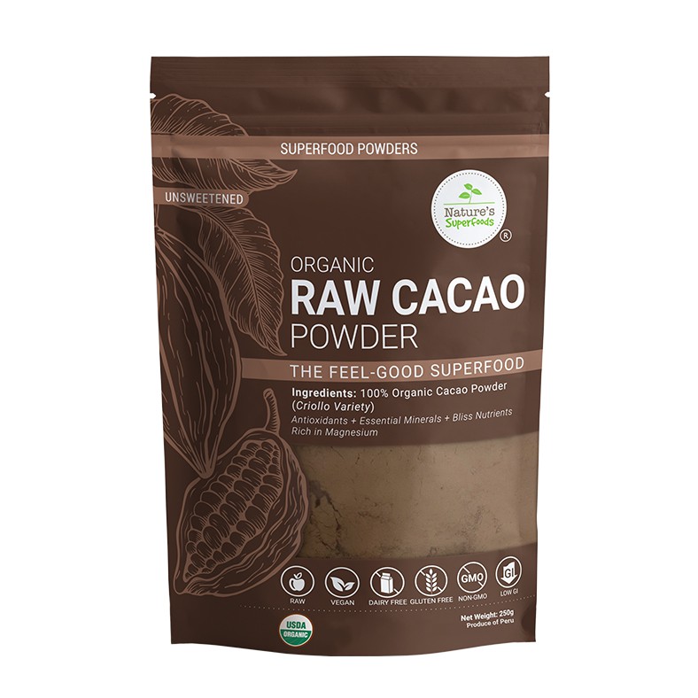 Nature's Superfoods Organic Raw Cacao Powder 250g Shopee Singapore