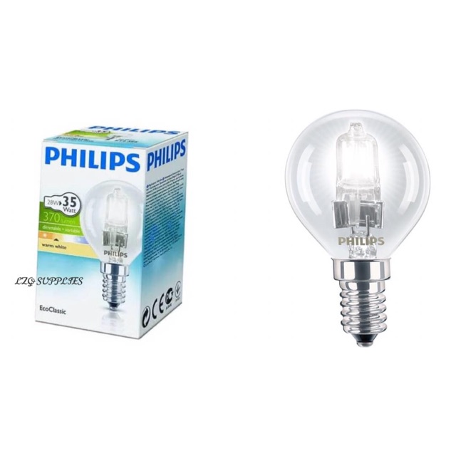 Sold Out) Philips Eco Classic 28W E14 370 Lumen Ping Pong Halogen Bulb -Dimmable Variable- Clear /Warm White | Shopee Singapore