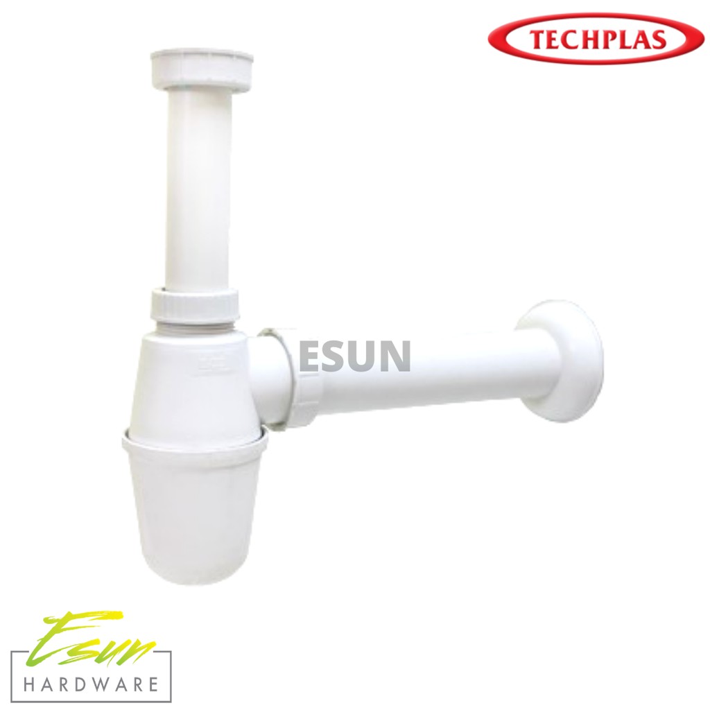 Techplas PVC Plastic Bottle Trap For Sink Wash Basin, Bathroom Sink