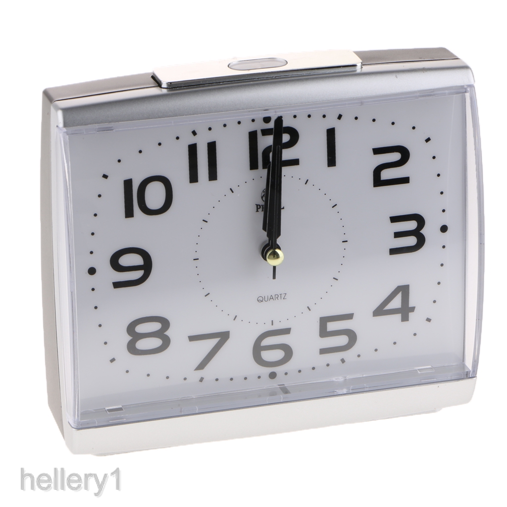 Nonticking Silent Analogue Bedside Beep Table Alarm Clock with Night