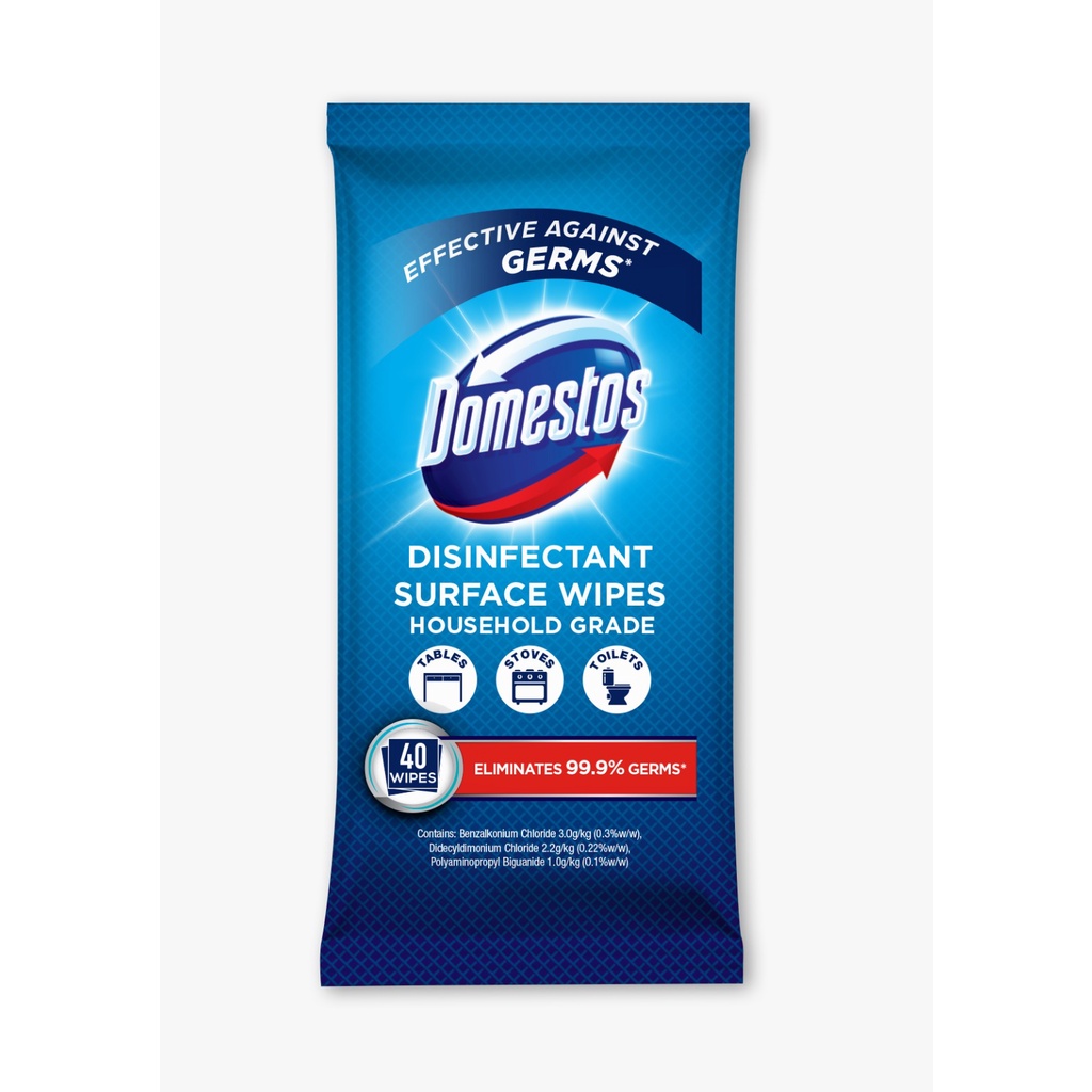 Domestos Disinfecting Wipes 40s (1/3/5/6+6 Packs Bundle Deal) Shopee Singapore