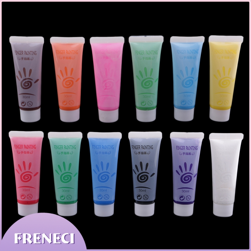 12pcs Washable Finger Paints, Non Toxic, For Baby Kids Art Painting Set Children Safe Finger