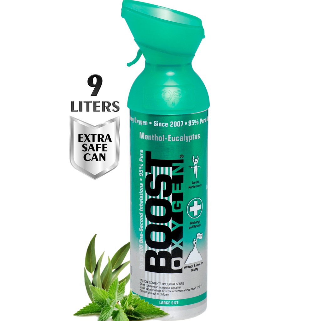 Boost Oxygen Large 9L (Menthol Eucalyptus) USA Oxygen canisters oxygen