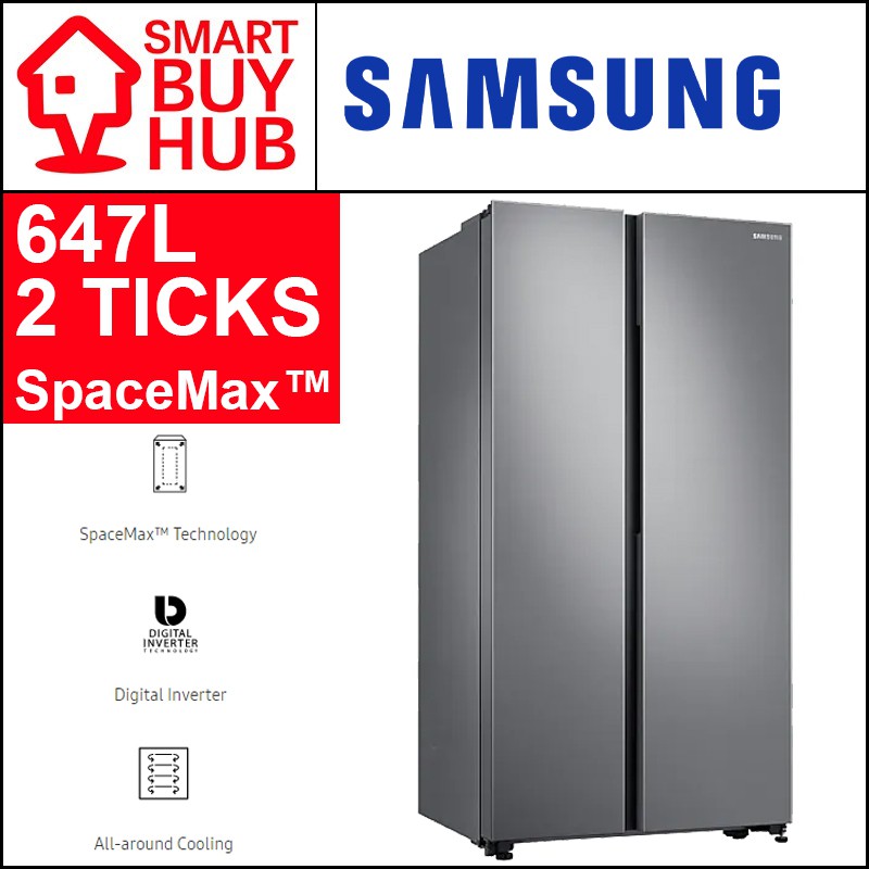 SAMSUNG RS62R5004M9 647L SPACEMAX SIDEBYSIDE DOOR FRIDGE (2 TICKS) Shopee Singapore