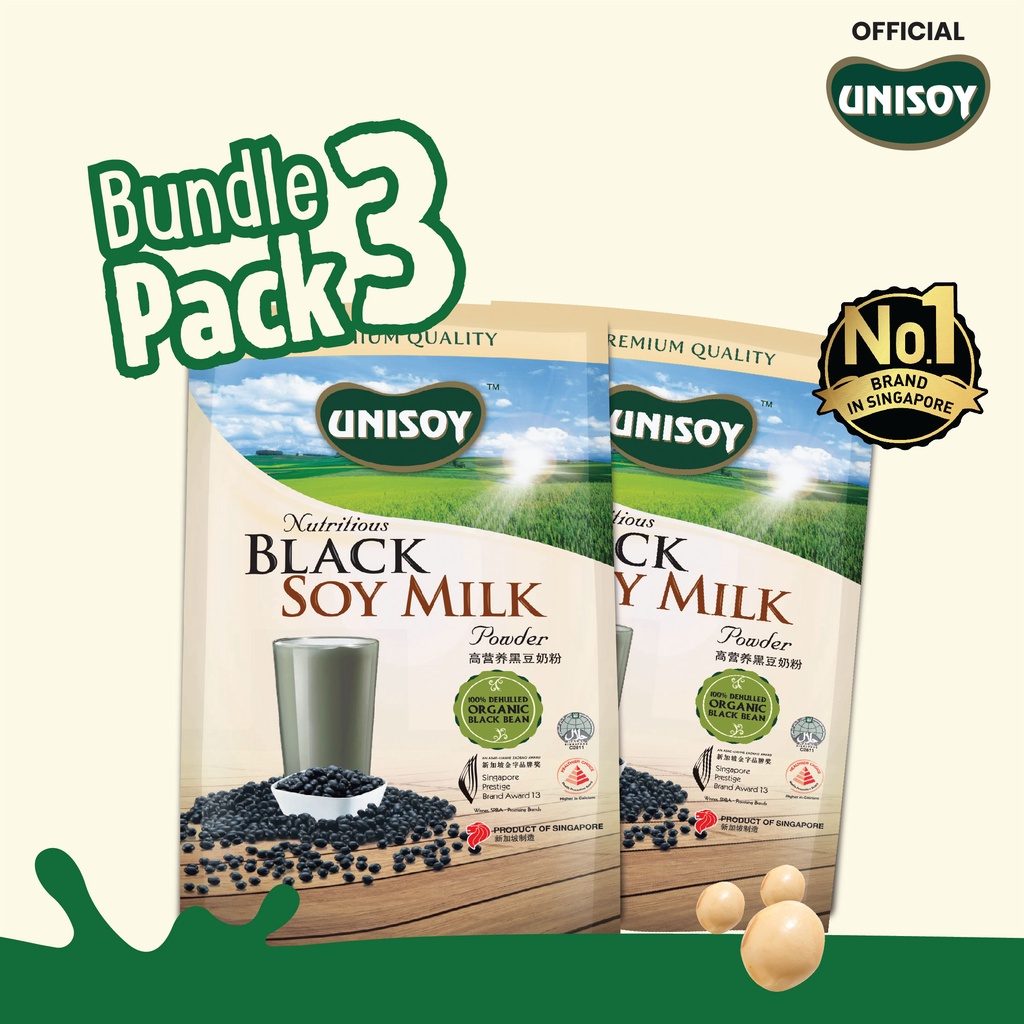 [Bundle of 3] UNISOY Nutritious Black Soy Milk Powder 12's Shopee