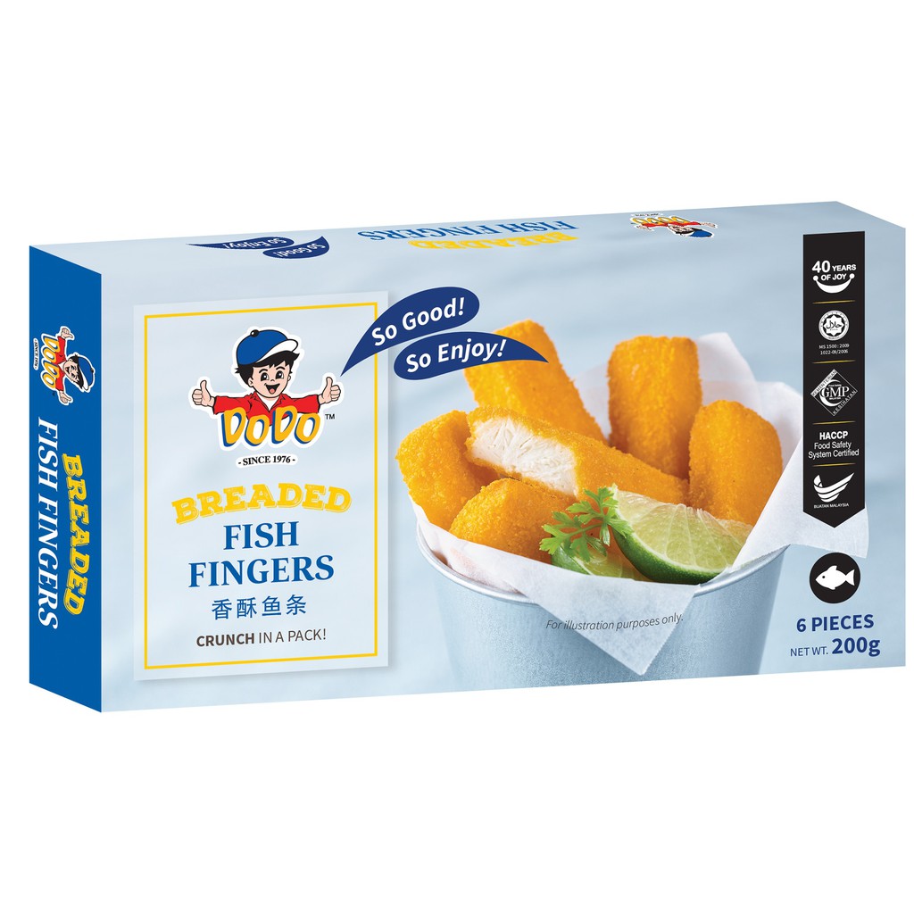 DoDo Breaded Fish Finger Frozen 200G Halal Shopee Singapore