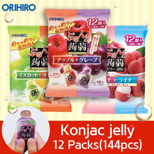 ORIHIRO Konjac jelly 12 Packs (144pcs Jelly) Direct from JAPAN /Low