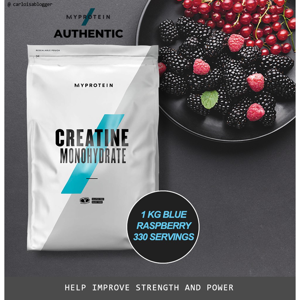 Creatine Monohydrate Powder Blue Raspberry Flavour 1 kilogram Shopee
