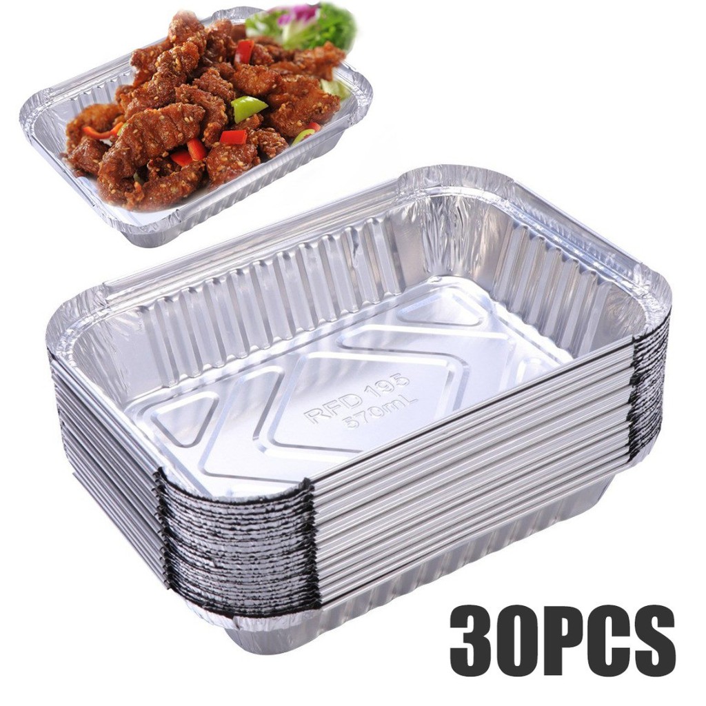 jiamy1 30x BBQ Aluminum Foil Grease Drip Pans Recyclable Grill Catch